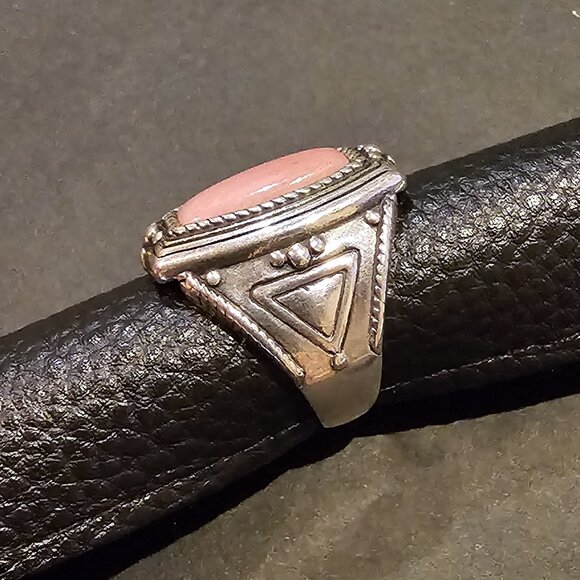 Vintage Dakota West Shube Sterling Silver and Rhodonite Ring, size 6.75 - Picture 5 of 7
